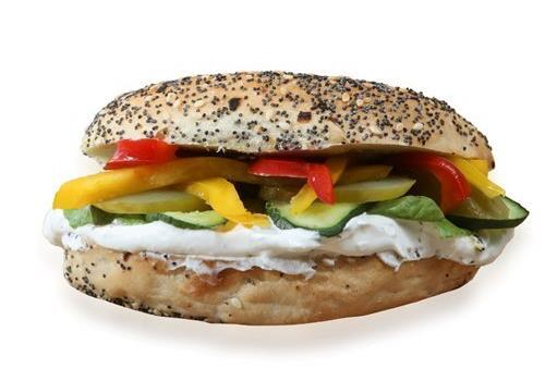 בייגל גבינת שמנת שום שמיר בייגל גבינת שמנת שום שמיר