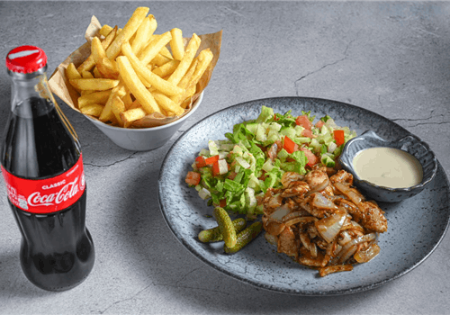 מנה בצלחת + שתיה