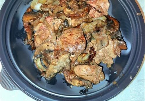 2 מנות כבד עוף מטוגן עם בצל