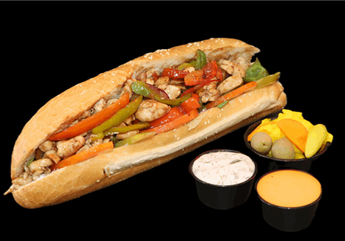 עוף חמוץ מתוק  בבגט