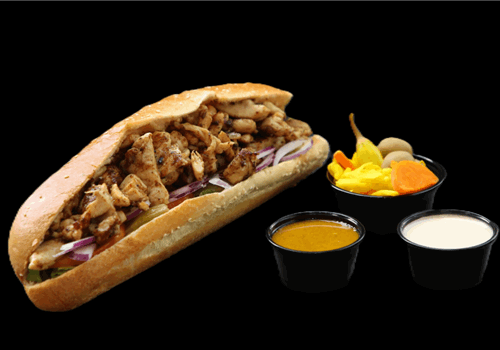 שווארמה על הפלאנצ'ה  בבגט