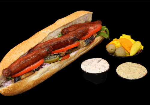 נקניקיות מרגז  בבגט