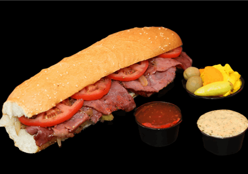 רוסטביף צלוי  בבגט