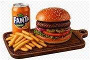 מבורגר אסאדו 200 גרם + צ'יפס + שתייה לבחירה