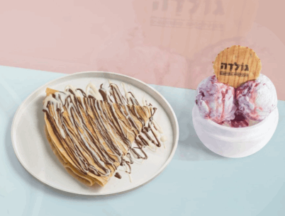 קרפ + רבע קילו גלידה