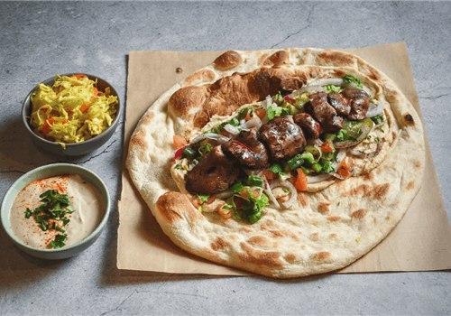 שיפוד כבד עוף בלאפה