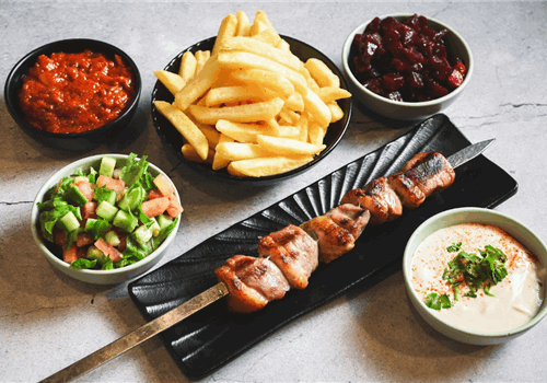 שיפוד פילה אווז במגשית