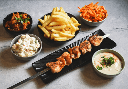 שיפוד פרגית במגשית