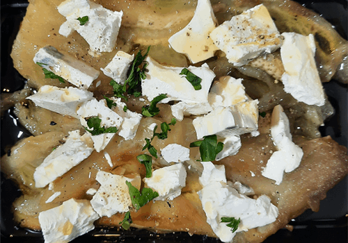 חציל קלוי גבינת פטה