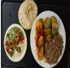 כוסמת עם ירקות מאודים וסלמון