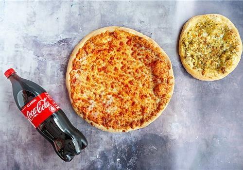 מבצע פיצה L + קולה + לחם שום