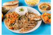 חזה עוף על האש בצלחת + 2 תוספות