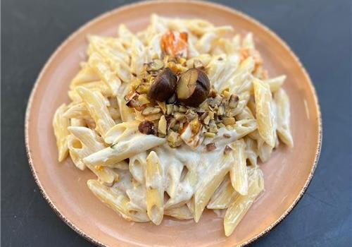 פסטה שמנת, בטטה וערמונים