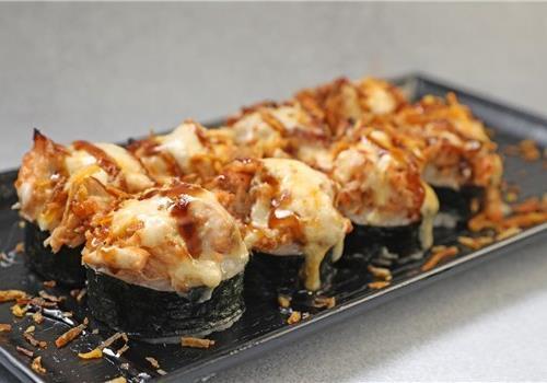 hot cheese baked salmon roll