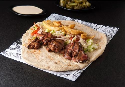 שיפוד כבד עוף בלאפה