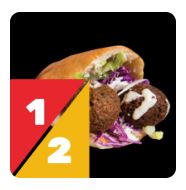 חצי מנת פלאפל בפיתה