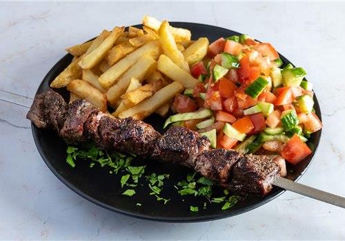 שיפוד אנטריקוט בצלחת