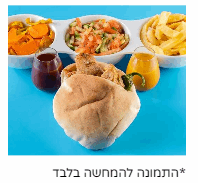 2 שיפודי פרגית בפיתה עם צ'יפס