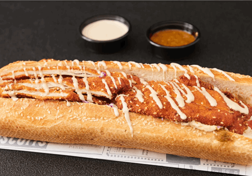 שניצל פיקנטי בבאגט