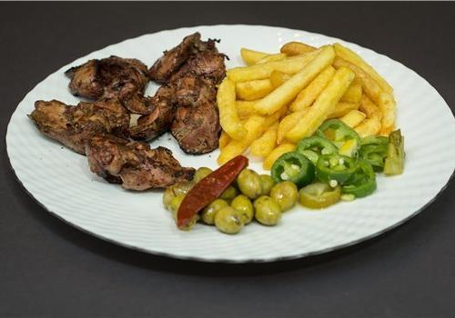 צלחת כבד עוף + אורז