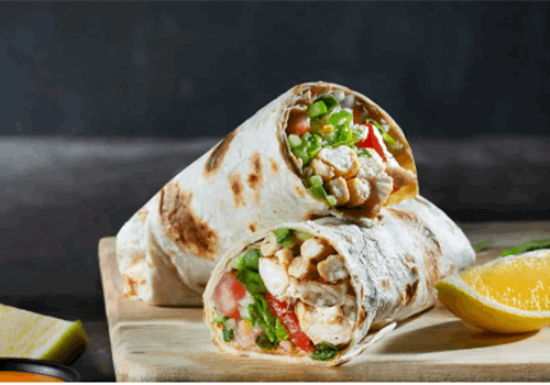 טורטיה פרגית וחזה עוף